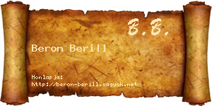 Beron Berill névjegykártya